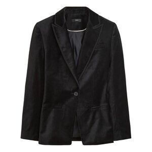 J. Crew Alexandra blazer in velvet black size 18 XL XXL braided trim CF274